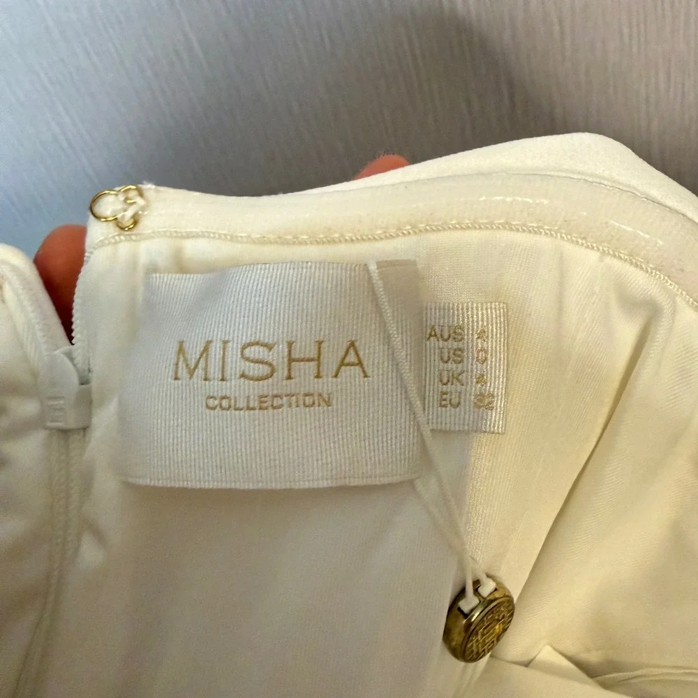 MISHA COLLECTION IVORY CHLOE MIDI DRESS - SIZE 0